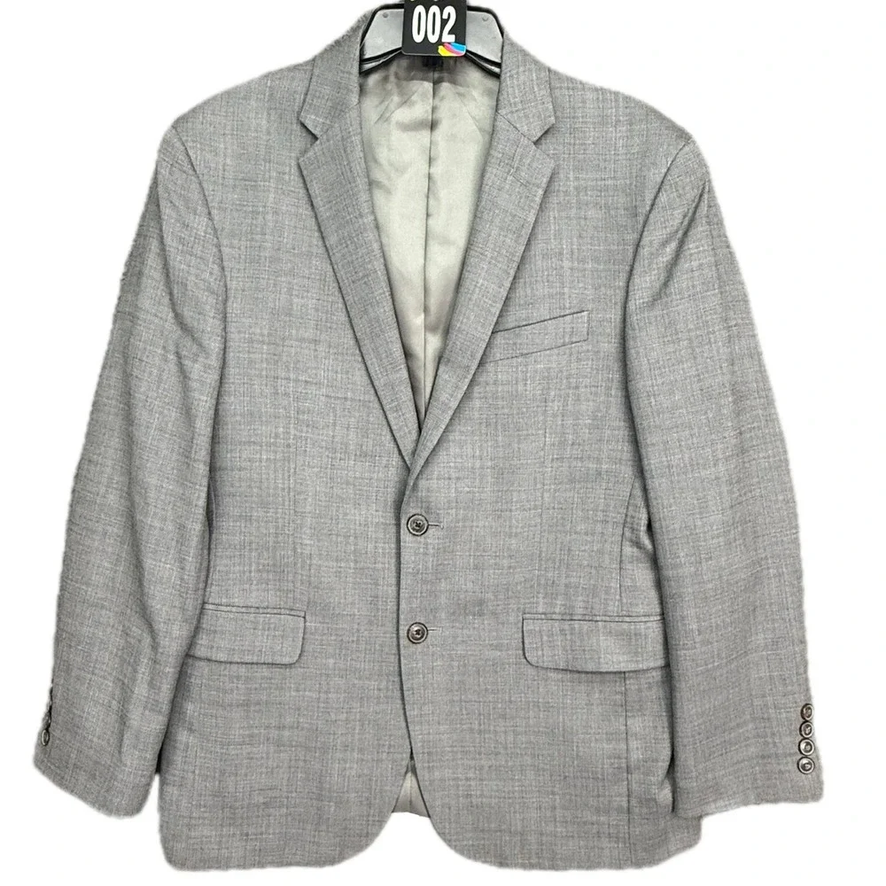 Jos. A. Bank Blazer Mens 40 Short Grey 1905 Collection Slim Fit Wool Sport Coat